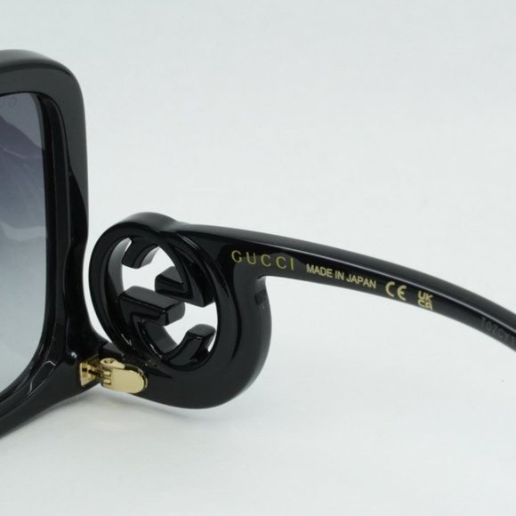 💯 NEW GUCCI GG1326S 001 BLACK GREY SUNGLASSES - Picture 7 of 12